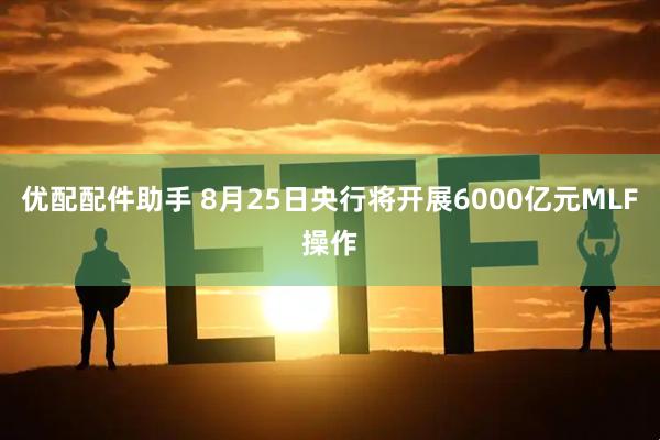 优配配件助手 8月25日央行将开展6000亿元MLF操作